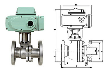 電動(dòng)法蘭球閥結(jié)構(gòu)圖
